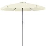 DUŻY PARASOL OGRODOWY O ŚREDNICY 350 CM Z KORBĄ - Kremowy w sklepie internetowym wideShop.pl