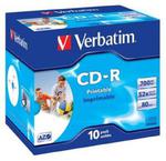 VERBATIM CD-R 700MB 52X AZO PRINTABLE ID BRAND JEWEL CASE*10 43325 w sklepie internetowym Frikomp.pl