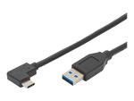 DIGITUS AK-300147-010-S Kabel USB 3.1 Gen.2 SuperSpeed+ 10Gbps Typ USB C 90/A M/M kątowy czarny 1m w sklepie internetowym CTI Store