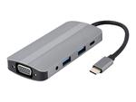 GEMBIRD A-CM-COMBO8-02 Adapter USB Type C 8w1 Hub3.1 + HDMI + VGA + PD + czytnik kart + dźwięk stereo szary w sklepie internetowym CTI Store