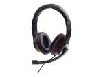 GEMBIRD MHS-03-BKRD Stereo headset with microphone black color with red ring w sklepie internetowym CTI Store