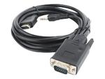 GEMBIRD A-HDMI-VGA-03-6 Gembird adapter HDMI-A(M) ->VGA (F) + audio, na kablu 1.8m, czarny w sklepie internetowym CTI Store