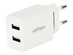 GEMBIRD EG-U2C2A-03-W 2-port universal USB charger 2.1 A white w sklepie internetowym CTI Store