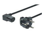 DIGITUS Kabel połączeniowy zasilający Typ Schuko prosty/IEC C13 kątowy M/Ż czarny 18m w sklepie internetowym CTI Store