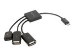GEMBIRD UHB-OTG-02 Gembird kabel micro USB 2.0 OTG BM -> 2x USB AF + micro BF, 0,15 m w sklepie internetowym CTI Store