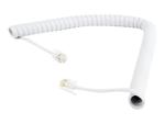 GEMBIRD TC4P4CS-2M-W Gembird Kabel telefoniczny słuchawkowy spiralny RJ11 4P4C 2m biały w sklepie internetowym CTI Store
