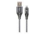 GEMBIRD CC-USB2B-AMLM-2M-WB2 Gembird Kabel Premium USB 2.0 do 8-pin (metalowe wtyki,oplot) 2m, szary/biały w sklepie internetowym CTI Store