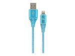 GEMBIRD CC-USB2B-AMLM-1M-VW Gembird Kabel Premium USB 2.0 do 8-pin (metalowe wtyki,oplot) 1m, turkus/biały w sklepie internetowym CTI Store