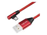 LOGILINK CU0150 LOGILINK - Kabel USB 2.0 kątowy 90 USB-A m do micro-USB m, czerwony 1 m w sklepie internetowym CTI Store