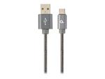 GEMBIRD CC-USB2S-AMCM-1M-BG Gembird kabel USB-C 2.0 (AM/CM) metalowe wtyki, oplot spiralny, 1m,szary metalik w sklepie internetowym CTI Store