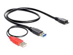 DELOCK 82909 Delock kabel USB 3.0-AM -> USB 3.0-micro BM+ USB 2.0-AM, 20 cm, black w sklepie internetowym CTI Store