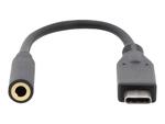 DIGITUS Kabel adapter USB 3.1 audio Typ USB C/Mini Jack 3.5mm M/F czarny 0.2m w sklepie internetowym CTI Store