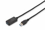 Digitus Kabel przedłużający USB 3.0 SuperSpeed Typ USB A/USB A M/Ż aktywny, czarny 5m w sklepie internetowym ZiZaKo.pl