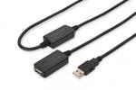 Digitus Kabel przedłużający USB 2.0 HighSpeed Typ USB A/USB A M/Ż aktywny 20m Czarny w sklepie internetowym ZiZaKo.pl