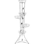 KWIETNIK METALOWY NA KWIATY 117 cm (5 donic, z liściem) SREBRNY w sklepie internetowym fhpartner.eu