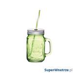 Słoik z uchwytem i słomką 450 ml Kitchen Craft Home Made zielony w sklepie internetowym SuperWnetrze.pl