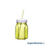 Słoik z nakrętką i słomką 250 ml Kitchen Craft Coolmovers zielony w sklepie internetowym SuperWnetrze.pl