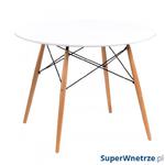 Stół okrągły do jadalni 100cm D2 DTW biały w sklepie internetowym SuperWnetrze.pl