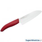 Nóż szefa kuchni ceramiczny 14cm Kyocera Santoku biały/czerwona rączka w sklepie internetowym SuperWnetrze.pl