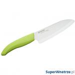 Nóż szefa kuchni ceramiczny 14cm Kyocera Santoku biały/zielona rączka w sklepie internetowym SuperWnetrze.pl