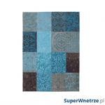 Dywan naturalny 140x200 cm Louis De Poortere Vintage Patchwork Turquoise turkusowy w sklepie internetowym SuperWnetrze.pl