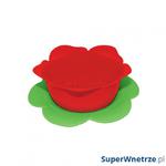 Durszlak 16,5 cm Zak! Designs kwiatek z podstawką, czerwono-zielony w sklepie internetowym SuperWnetrze.pl