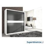 Szafa przesuwna ADEL 180 biały/grafit mat + białe szkło w sklepie internetowym SuperWnetrze.pl