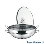 Wok z wkładem do gotowania na parze 36cm WMF Macao srebrny w sklepie internetowym SuperWnetrze.pl