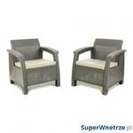 Zestaw krzeseł ogrodowych 75x70x79cm CORFU DUO Cappuccino/beż w sklepie internetowym SuperWnetrze.pl