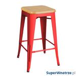Krzesło barowe 41x41x65cm King Home Tower Wood jesion/czerwone w sklepie internetowym SuperWnetrze.pl