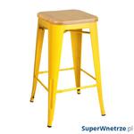 Krzesło barowe 41x41x65cm King Home Tower Wood sosna/żółte w sklepie internetowym SuperWnetrze.pl