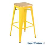 Krzesło barowe 43,5x43,5x75cm King Home Tower Wood sosna/żółte w sklepie internetowym SuperWnetrze.pl