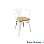 Krzesło 54x50x72cm King Home Tower Arm Wood sosna/białe w sklepie internetowym SuperWnetrze.pl