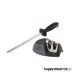 Ostrzarka dwustopniowa mini + stalka - KitchenIQ w sklepie internetowym SuperWnetrze.pl