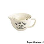 Zestaw 4 dzbanków-miarek Mason Cash Varsity granatowo-biały w sklepie internetowym SuperWnetrze.pl