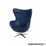 Fotel z ekologicznej skóry 82x110x74cm Jajo 518 niebieski ciemny w sklepie internetowym SuperWnetrze.pl