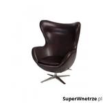 Fotel z ekologicznej skóry 82x110x74cm Jajo brązowy ciemny w sklepie internetowym SuperWnetrze.pl