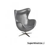 Fotel z ekologicznej skóry 82x110x74cm Jajo 528 srebrny w sklepie internetowym SuperWnetrze.pl