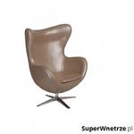 Fotel z ekologicznej skóry 82x110x74cm Jajo 530 perłowy w sklepie internetowym SuperWnetrze.pl