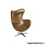 Fotel z ekologicznej skóry 82x110x74cm Jajo 531 złoty w sklepie internetowym SuperWnetrze.pl
