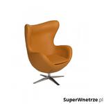Fotel z ekologicznej skóry 82x110x74cm Jajo 535 musztardowy w sklepie internetowym SuperWnetrze.pl
