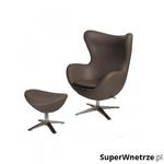 Fotel + podnóżek ekoskóra 82x110x74cm D2 Jajo 533 khaki w sklepie internetowym SuperWnetrze.pl
