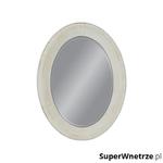 Lustro wiszące 60x80cm D2 Oval białe/przecierane w sklepie internetowym SuperWnetrze.pl