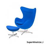 Fotel z podnóżkiem 83x107x72cm King Home Egg chabrowy niebieski w sklepie internetowym SuperWnetrze.pl