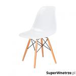 Krzesło DSW GLOSS białe - polipropylen, podstawa bukowa w sklepie internetowym SuperWnetrze.pl