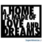 Napis 3D na ścianę DekoSign A HOME IS MADE OF LOVE AND DREAMS czarny w sklepie internetowym SuperWnetrze.pl