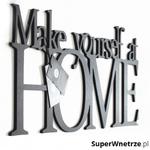 Napis 3D na ścianę DekoSign MAKE YOURSELF AT HOME czarny w sklepie internetowym SuperWnetrze.pl