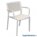 Krzesło Trama z podłokietnikami białe w sklepie internetowym SuperWnetrze.pl