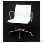 Fotel biurowy CH1171T biała skóra,chrom w sklepie internetowym SuperWnetrze.pl