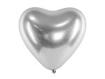 Balony Glossy 30cm, Serca, srebrny (1 op. / 50 szt.) w sklepie internetowym DodatkiWeselne.pl